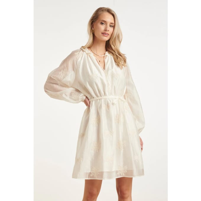Smashed Lemon Romantische kortejurk met ruches en taillekoord |