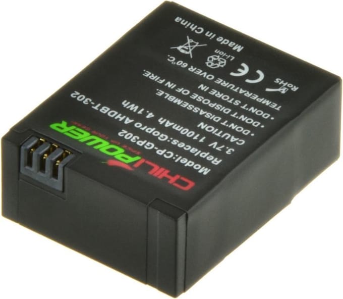 ChiliPower AHDBT-302 accu voor GoPro Hero3 en Hero3+