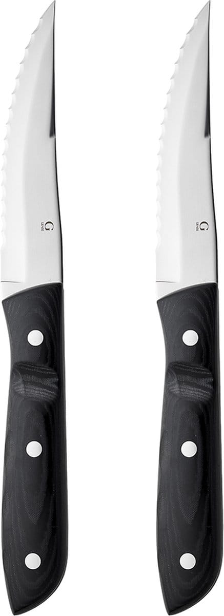 Gense Old Farmer Micarta Steakmes XL 23,5 cm 2 stuks Black/Steel