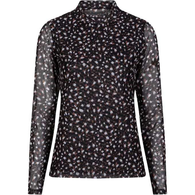 EsQualo Top Mesh “animal Steps Print Größe: S | Longsleeves Outlet | Damen