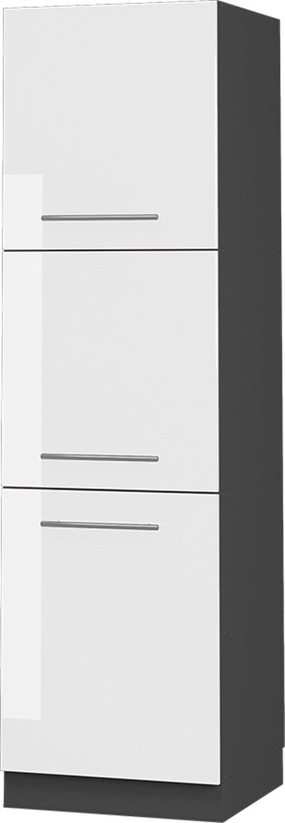 Vicco Hoge kast Fame-Line, Wit Hoogglans/Antraciet, 60 cm