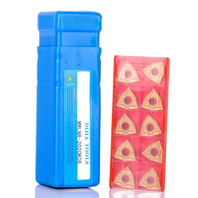 MWLNR2020K08 Houder + 10 stuks WNMG080404 Carbide-inzetstukken + sleutel voor draaibankdraaien 1 kit