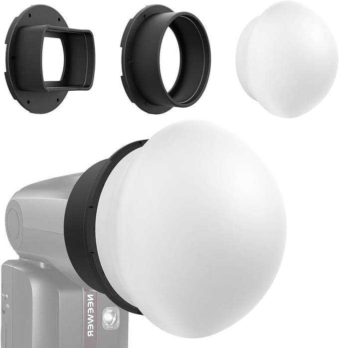 Siliconen Flash Diffuser met Magnetische Adapterringen voor Speedlite en Lichtmodifiers, Geschikt voor Softbox en Fotografie Accessoires