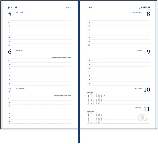 Agenda 2025 Ryam Memoplan 7 Suprema 7dagen/2pagina's bordeaux