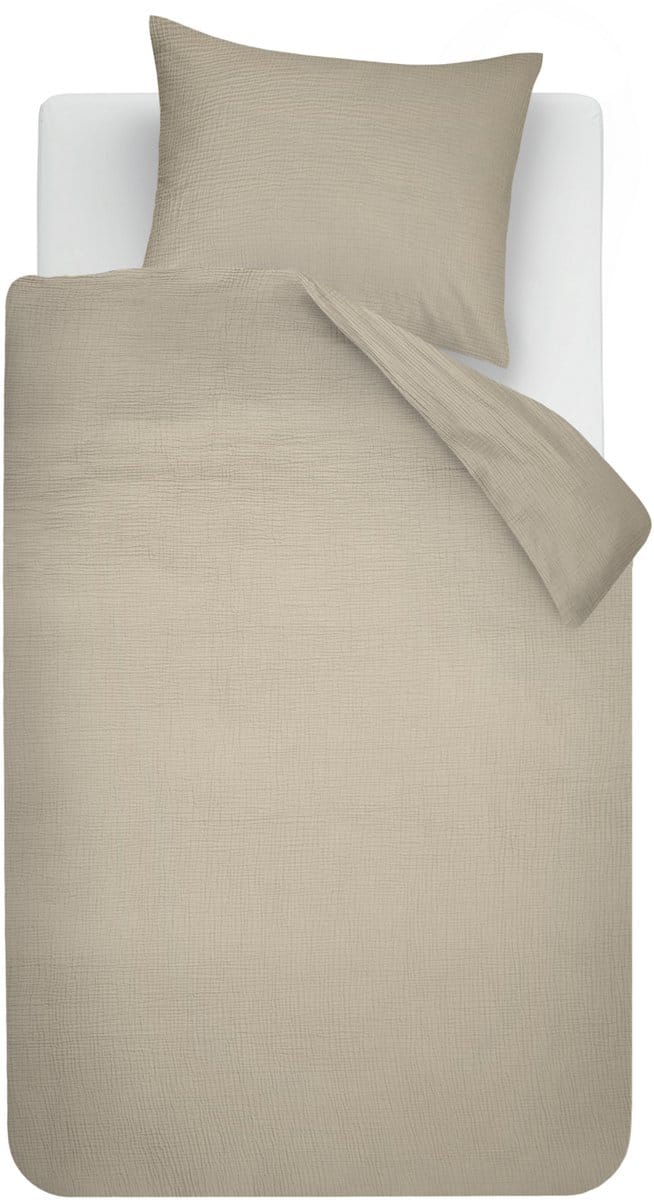 Beddinghouse Mist dekbedovertrek - Eenpersoons - 140 x 200/220 cm - Zand