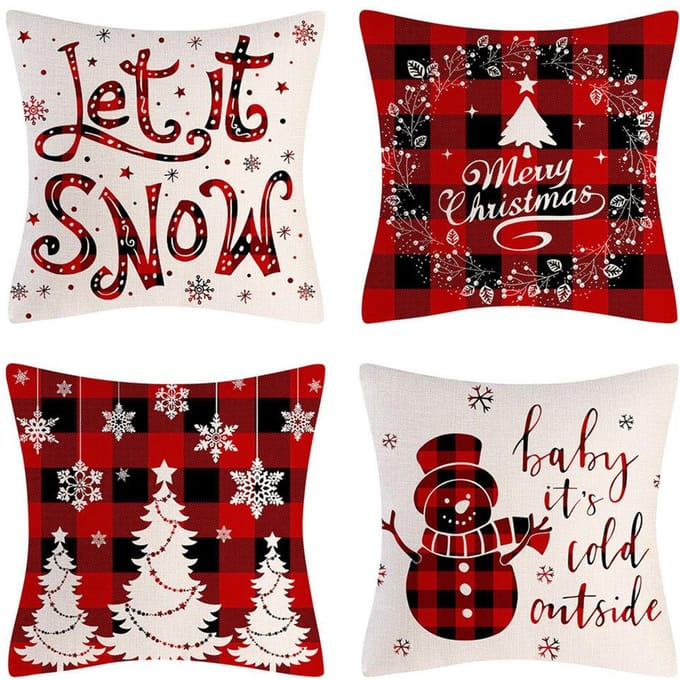 Housse de coussin de Noël décoration de la maison coussin de canapé 39 45*45cm black