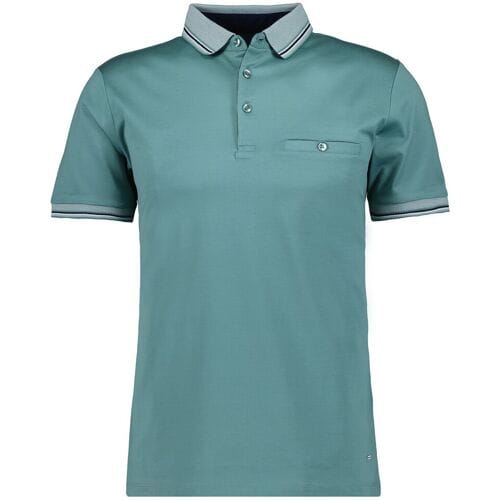 Ragman Polo Uni Contrast Detail Mercerized Cotton Mint / male