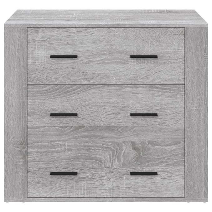 vidaXL - Dressoir - 80x33x70 - cm - bewerkt - hout - grijs - sonoma - eikenkleurig