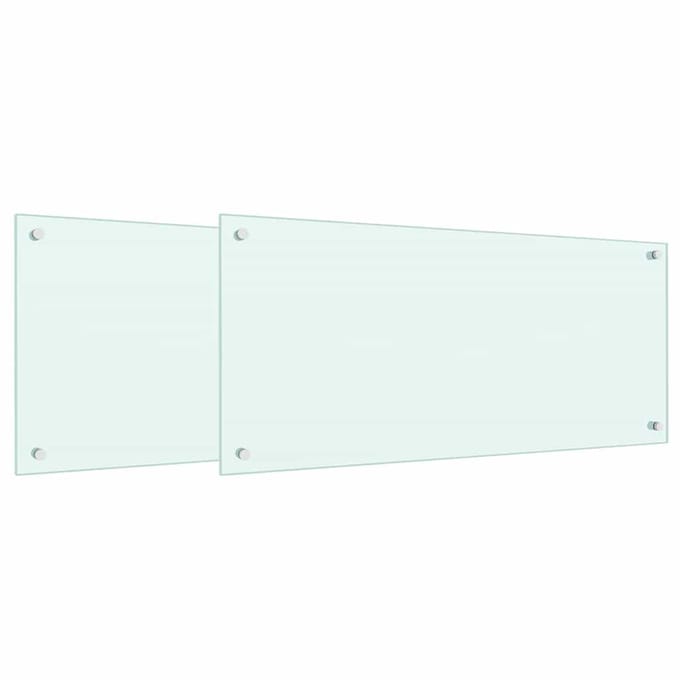 vidaXL - Keukenachterwand - 2 - st - Wit - 90 - x - 40 - cm - gehard - glas