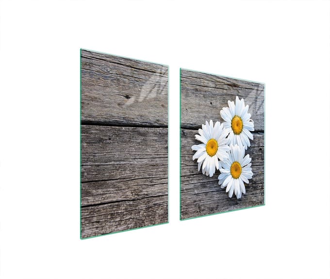 TMK ArtDeko - Snijplank van glas - 100x52 cm - Stokroosontwerp
