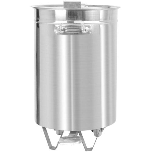 GGM Gastro Pedaalemmer - kanteldeksel - 95 liter - Ø450x600mm - met voetpedaal, zacht sluitend deksel, wielen, handgrepen - RVS zilver