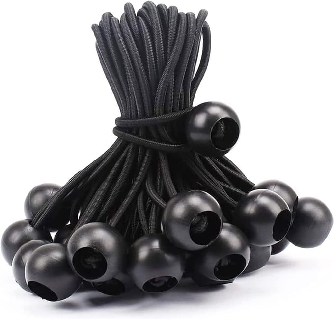 Pack van 100 Rubber Bungee Touwen met Bal, 15cm Spanningstrekker voor Tent, Camping en Posters