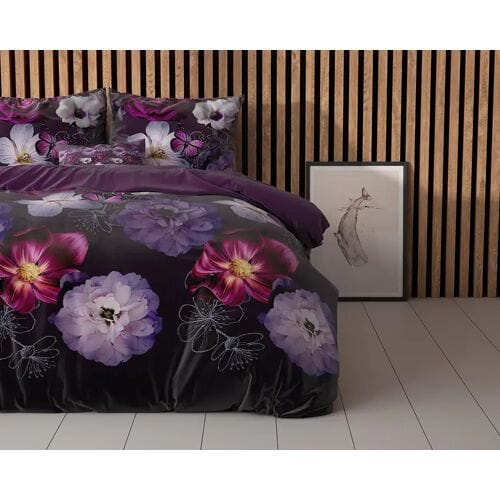 Sleeptime Dekbedovertrek Magic Flower Paars - Eenpersoons 140 x 200/220 cm + 1 kussensloop