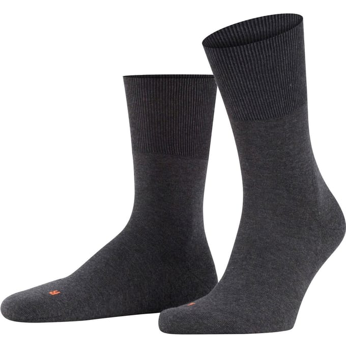 FALKE Run eenkleurig katoen functioneel materiaal sokken unisex grijs - maat 37-38
