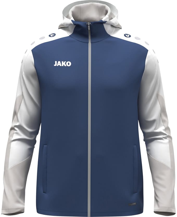Jako Dynamic Jas Met Kap Dames - Nachtblauw / Wit / Lichtgrijs | Maat: S