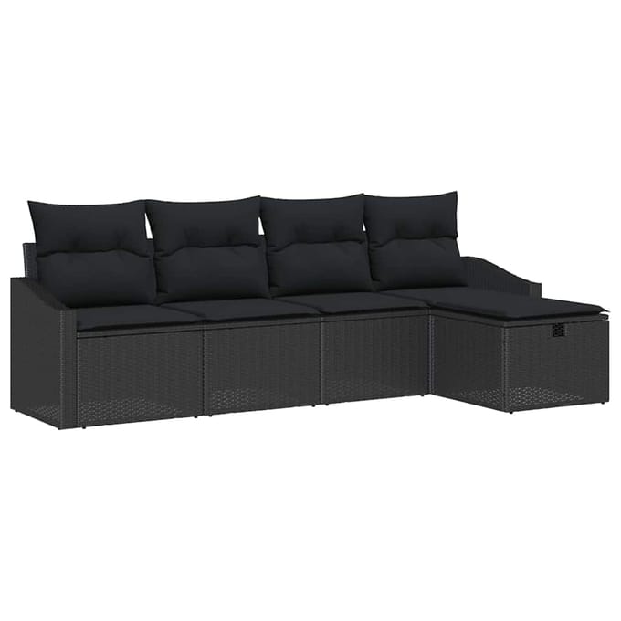 vidaXL - Bankstel - 6 - st - poly - rattan