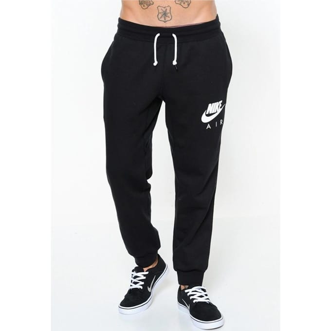 Nike Air heren fleece joggingbroek in zwart
