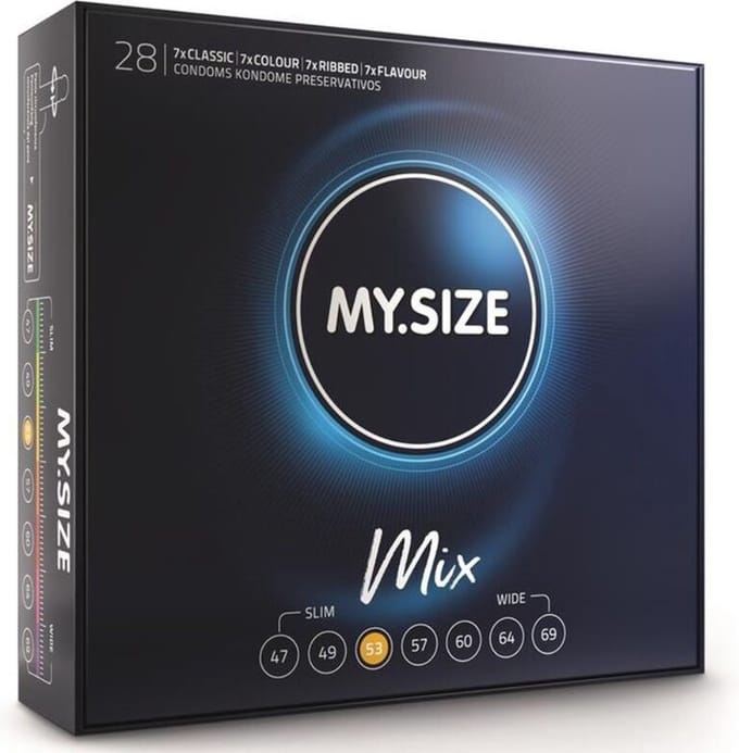 My.Size Mix Condooms Maat 3, 53 mm, Grootverpakking, Inhoud 28 stuks