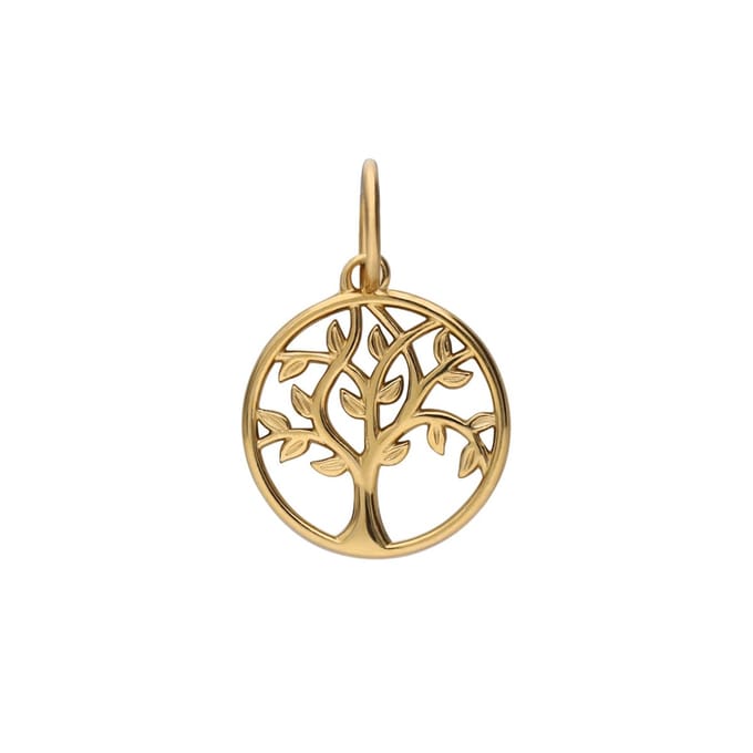 Lucardi Dames Stalen goldplated charm levensboom - Hanger - Staal - Goudkleurig