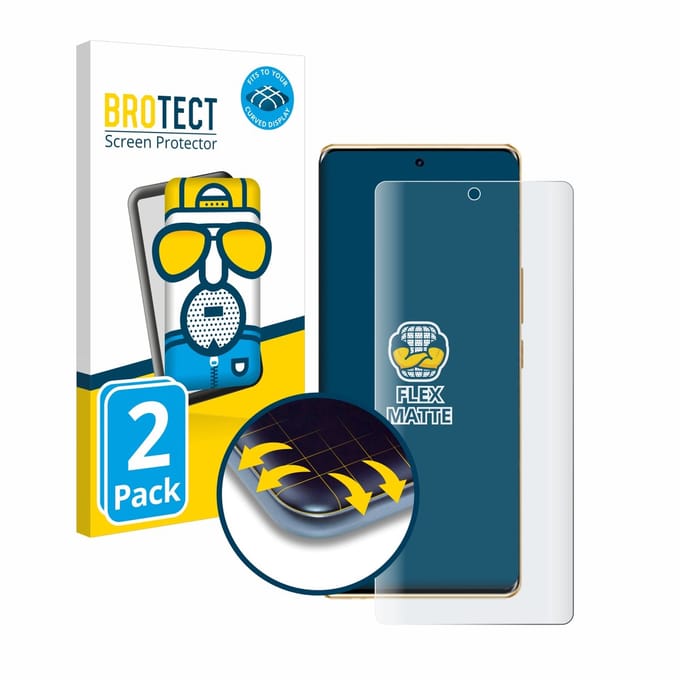 BROTECT - Screenprotector voor Infinix Note 40 Pro - Folie Beschermfolie matte volledig dekking 2 Stuks