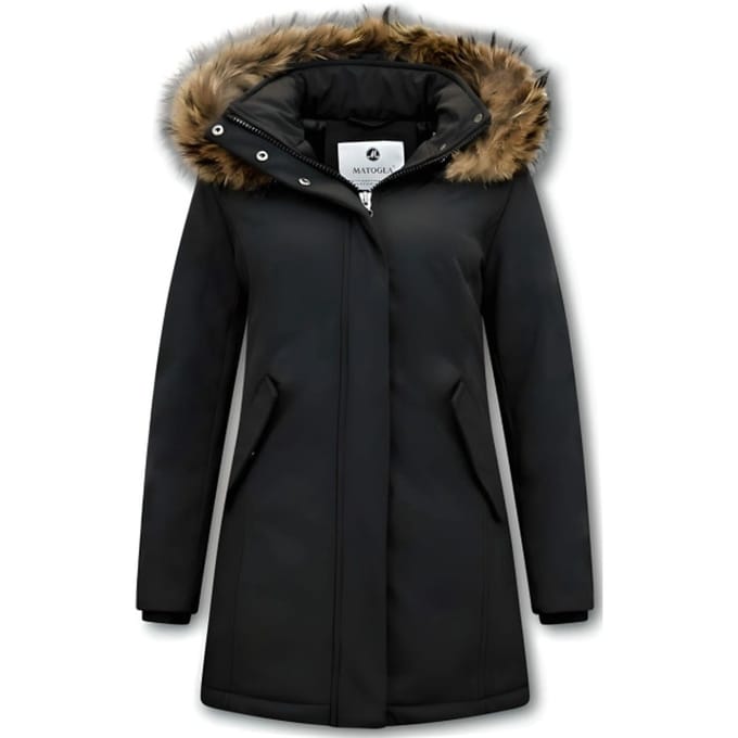 Matogla Winterjas met echte bontkraag slim fit