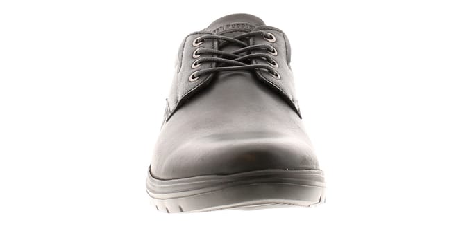 Hush Puppies Triton Zwarte Leren Veterschoenen Voor Heren