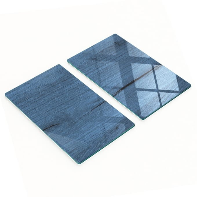 Multifunctionele decoratieve glazen borden met bedrukt hout, 2x30x52 cm