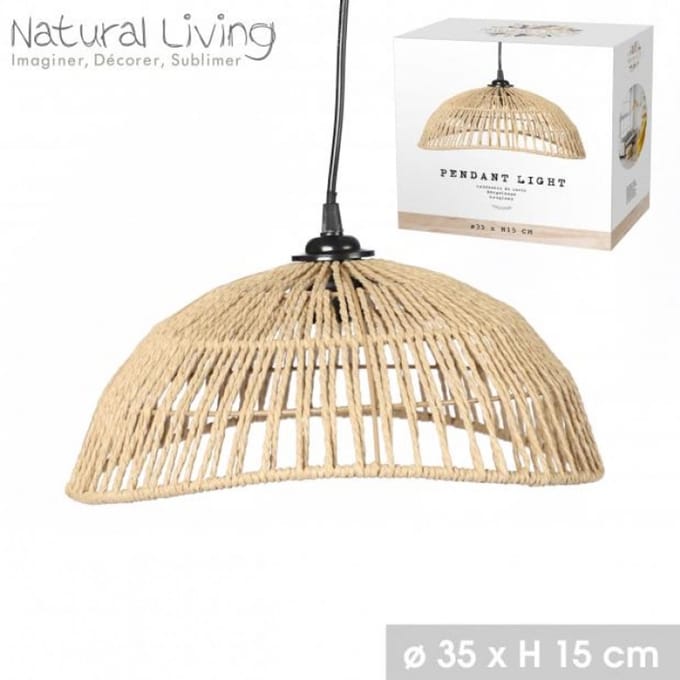 "NATURAL LIVING" MICHA HANGLAMP IN TOUW D35CM X H15CM