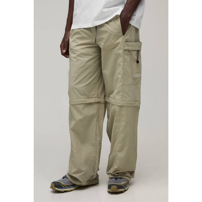 Baggy Fit Afritssluiting Cargo Utility Trainingsbroek | Stone | Size Medium