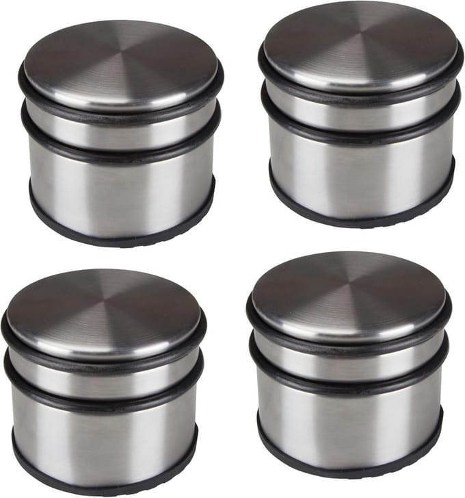 Deurstoppers Set - Deur Buffer - Deuren Open Houden - Geen Boren Nodig - 4 stuks - Zilver Grijs