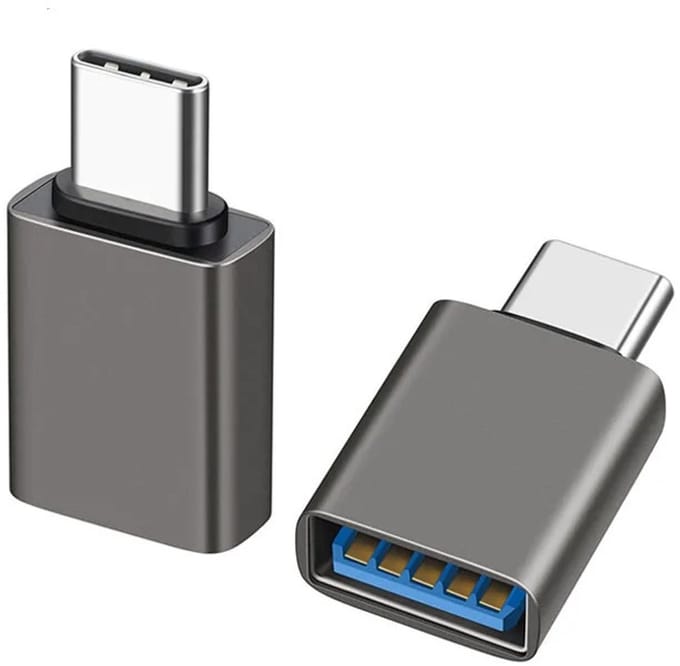 DrPhone LinkBridge OTG Adapter USB-C naar USB 3.2 – 10Gbps Snelheid – Aluminium – Geschikt voor Smartphone, Tablet en Laptop - Grijs