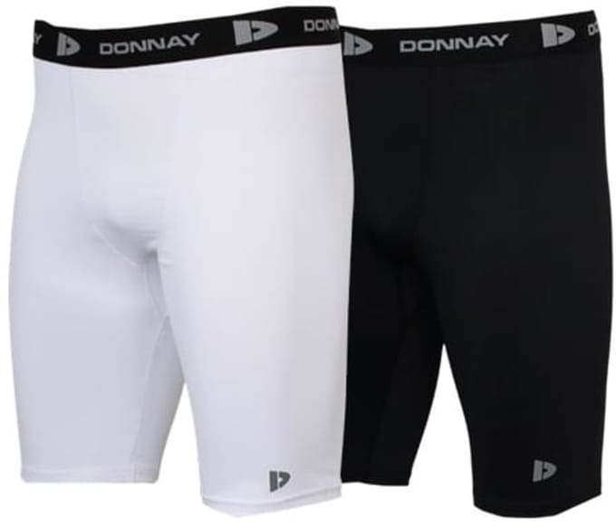 2-PackDonnay - Compressie Short - Thermo/Sportshort (23cm) - Heren - White/Black (997) - maat M