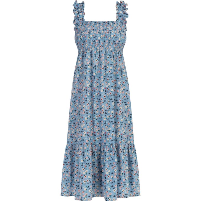 Mymo midi-jurk Dames Blauw Veelkleurig