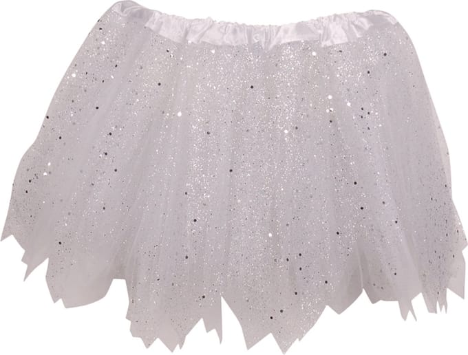 Tutu voor kinderen wit met glitters