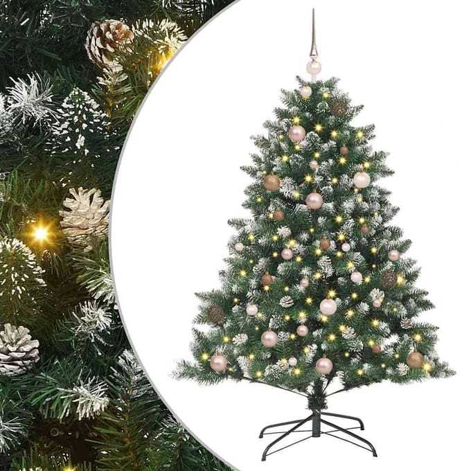 vidaXL - Kunstkerstboom - Groen - 150 - cm - PVC - en - Plastic - en - Staal