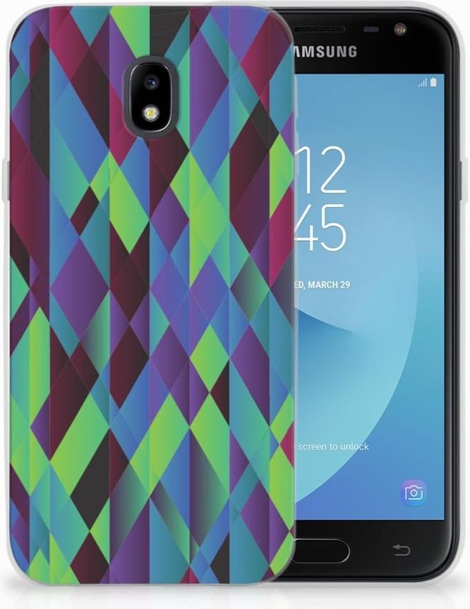Samsung Galaxy J3 2017 TPU Hoesje Abstract Green Blue