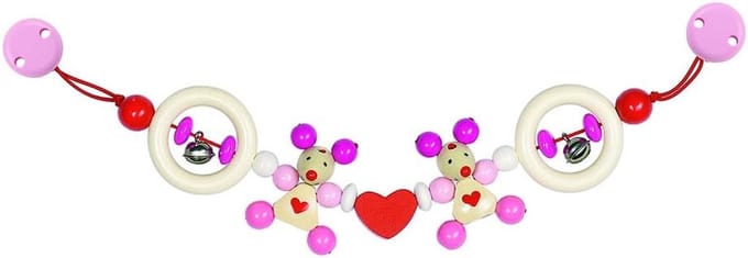 Kinderwagenketting Muis - Roze Speelgoed voor Baby's en Peuters