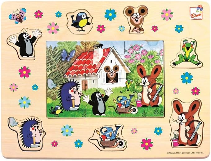 Bino Puzzel kleine Mol en zijn vriendjes, 13 stukjes