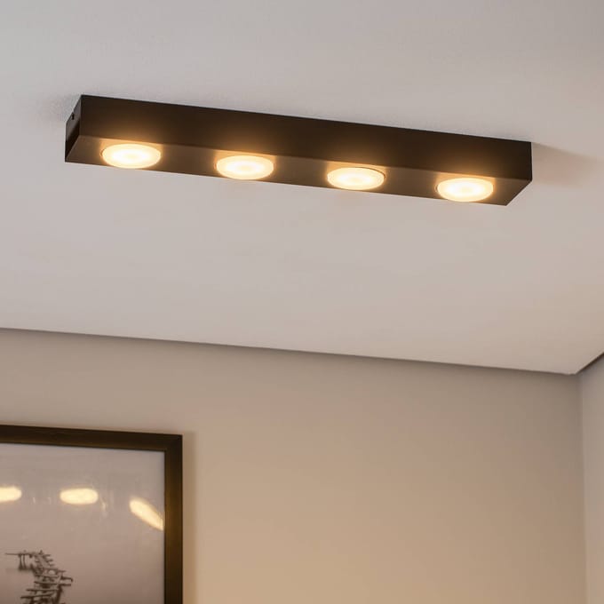Luminex Downlight Ian in zwart, 4-lamps