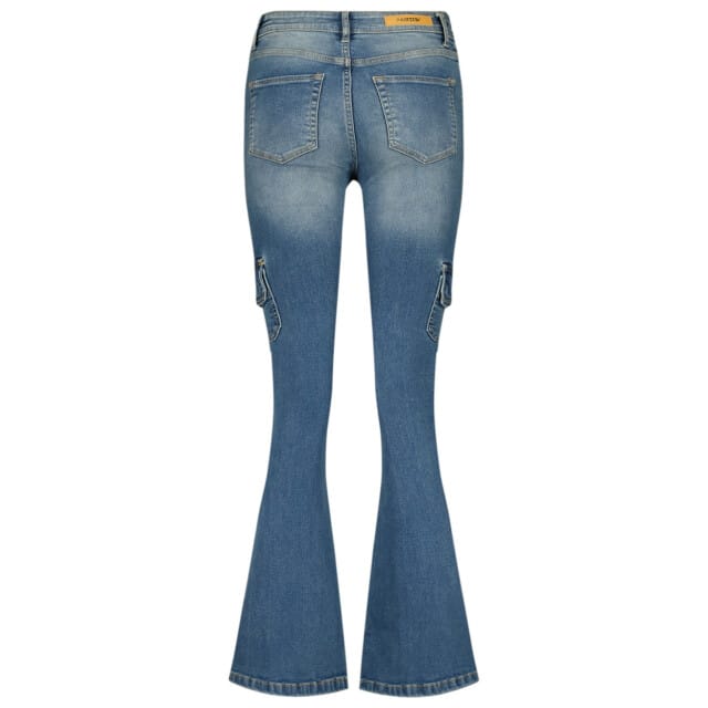 RAIZZED Sunrise Cargo Jeans Mid Blue Stone Maat: W25L32 | Flared Jeans Outlet | Dames | Blauw