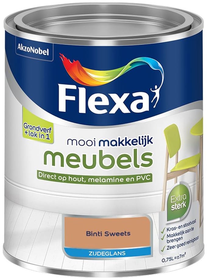 Flexa - Mooi Makkelijk Meubels Zijdeglans - Binti Sweets - Mengverf - 750 Ml