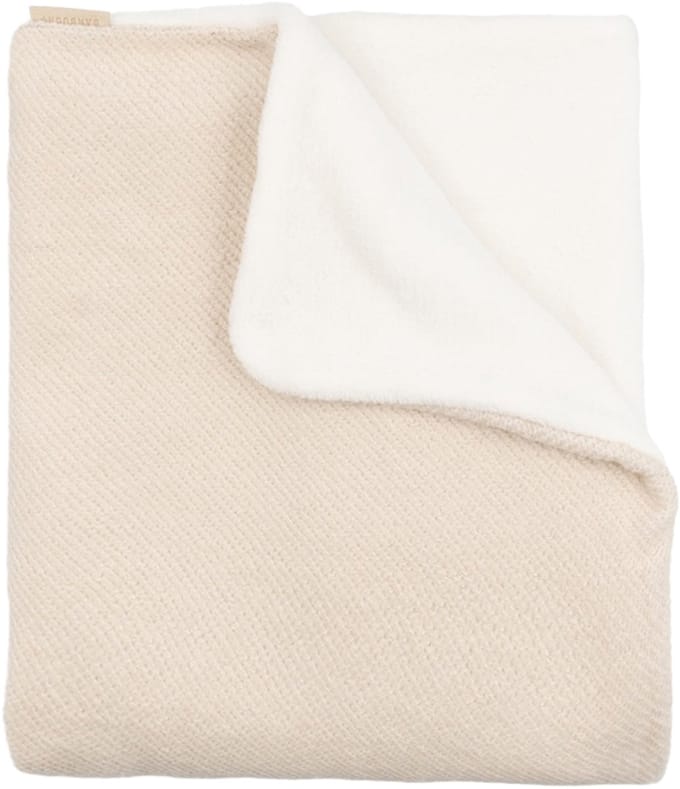 Bamboom Geborstelde Wiegdeken met pluche - Neutral Pink