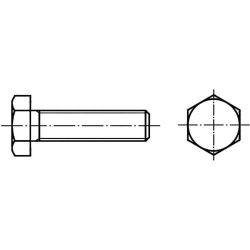 TOOLCRAFT 126629 Zeskantbout M6 12 mm Buitenzeskant DIN 933 Staal 100 stuk(s)