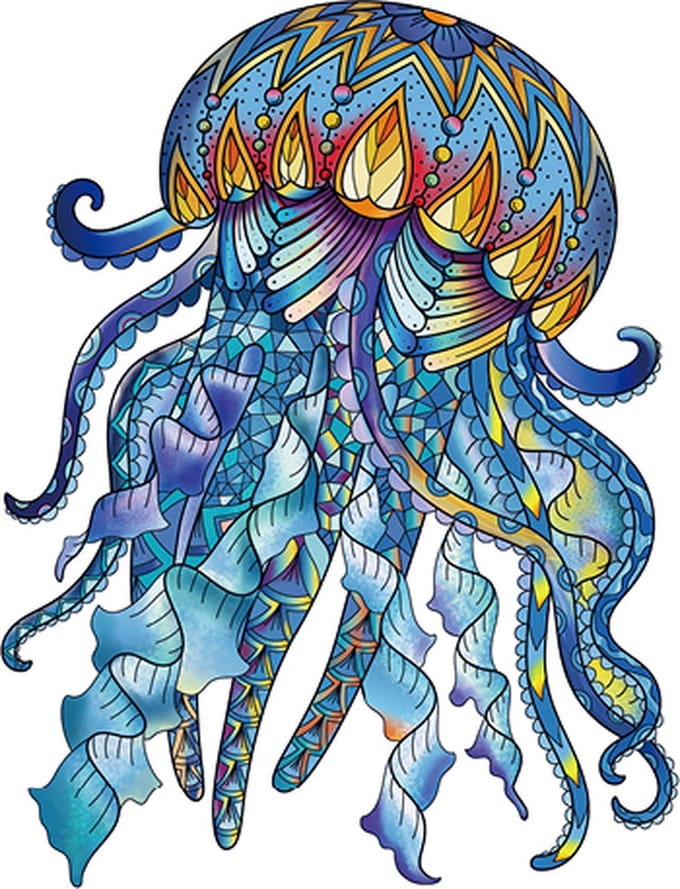 Eureka 2D RainboWooden Puzzle - Jellyfish - 106 stukjes