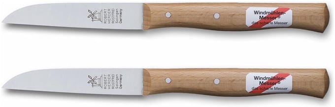 Robert Herder Molenmes – Schilmesje – RVS – Recht – Lemmet 85 mm – Heft Beukenhout - 2 stuks