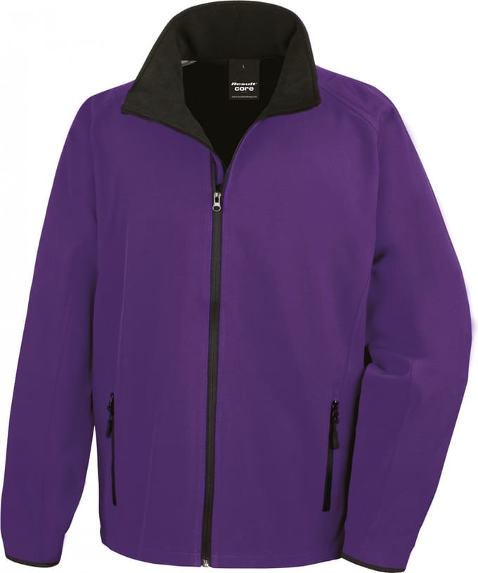 Result Printable Soft Shell Jacket RT231 - Purple/Black - S