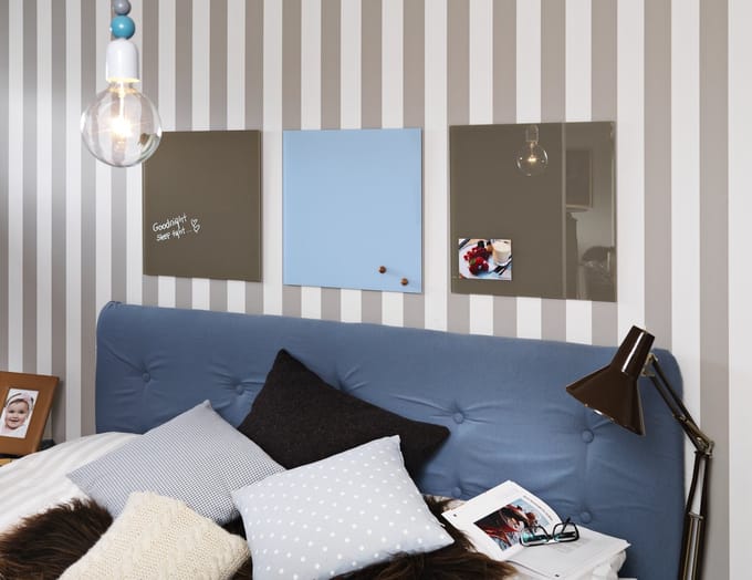 NAGA  Glassboard 45x45cm Licht Blauw