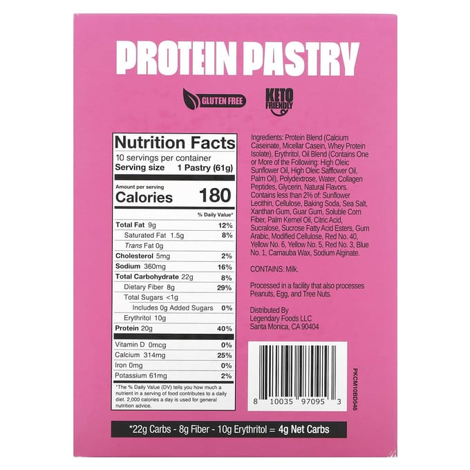 Eiwitgebak, Verjaardagstaart, 10 stuks, 61 g (2.2Oz) Elk