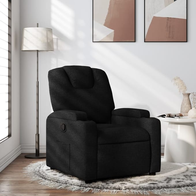 vidaXL - Relaxfauteuil - Zwarte - Stof