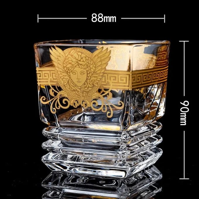 Creatief Kristal Whiskyglas Goudkleurige kopglas Multifunctioneel waterglas M